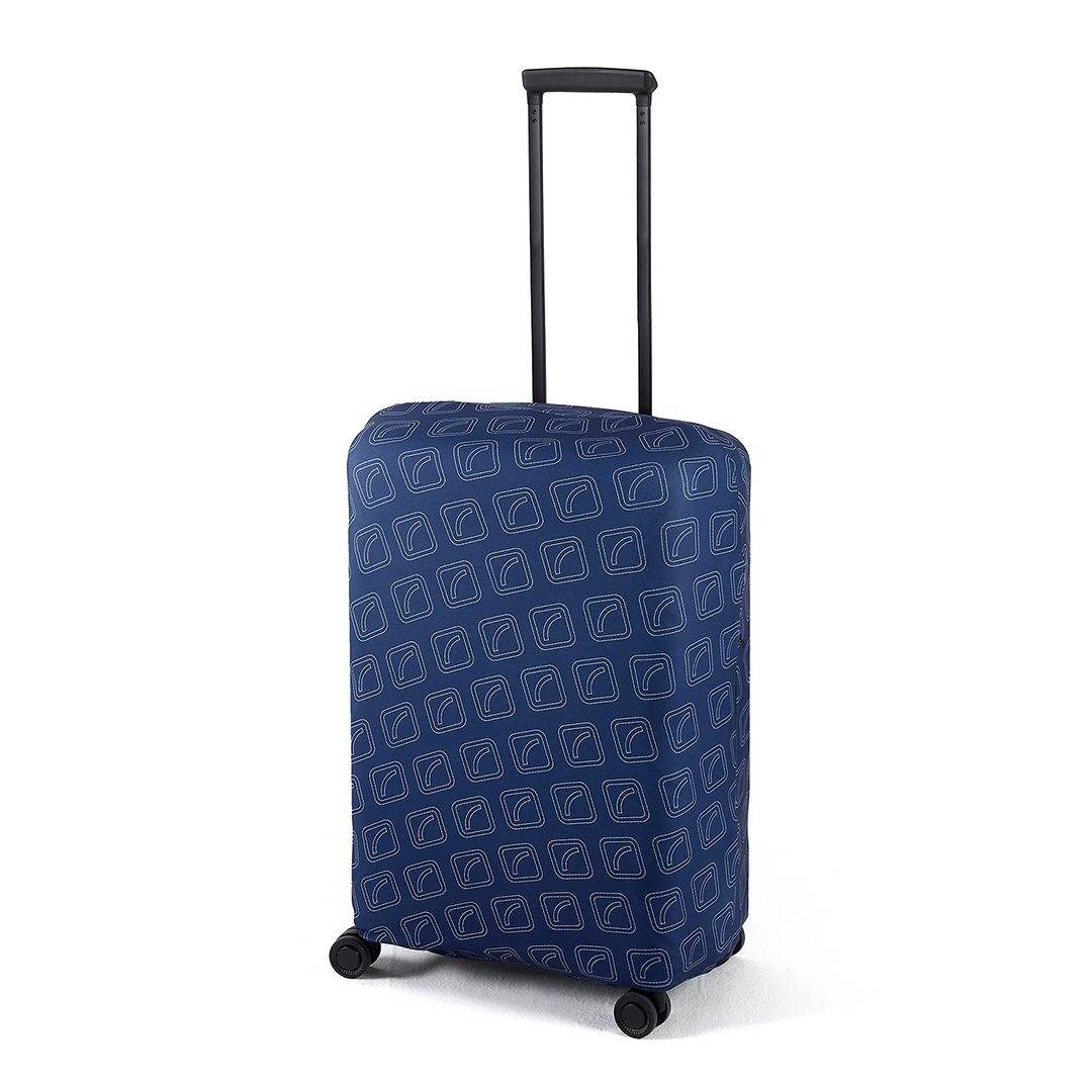 Cubre valija mediana 24″ a 26″ azul marino estampada