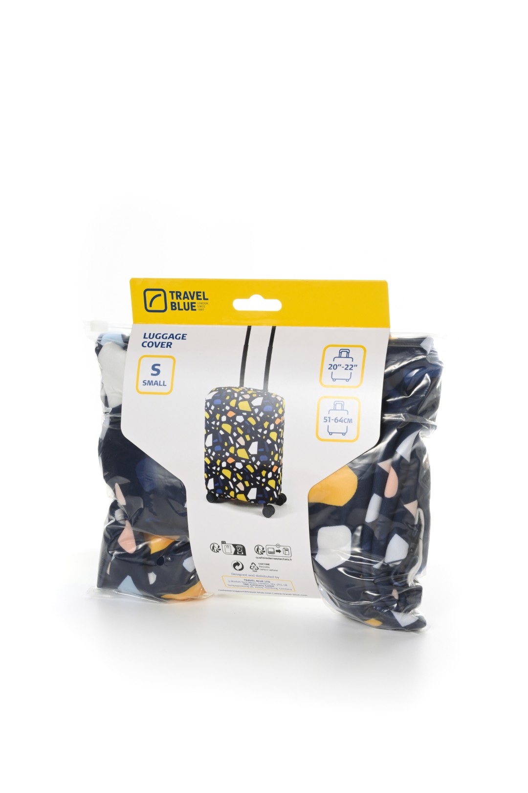Cubre valija grande 28″ a 30″ azul con estampado amarillo 11 Cubre valija grande 28″ a 30″ azul con estampado amarillo - Imagen 11